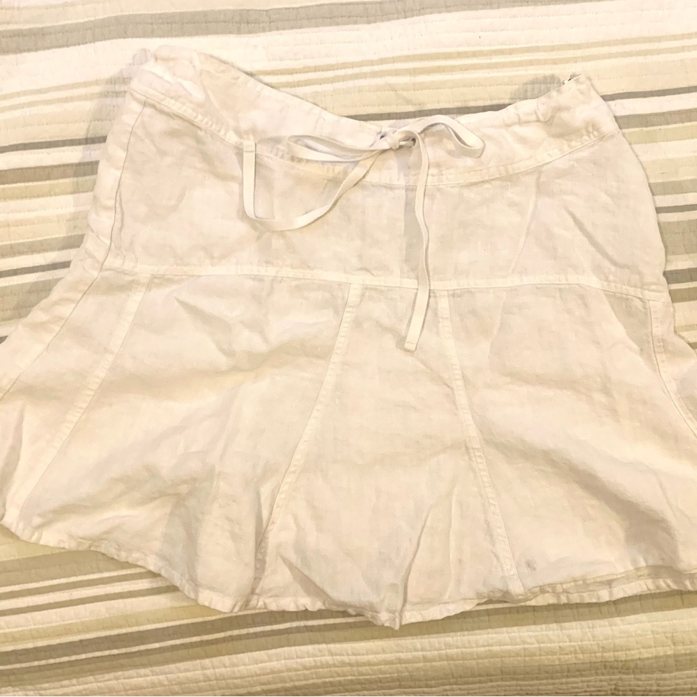 Athleta White Mini Skirt with Drawstring